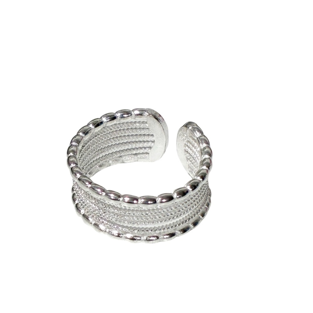 925 Sterling Silver Adjustable Thick Band‎ Ring Jewelry